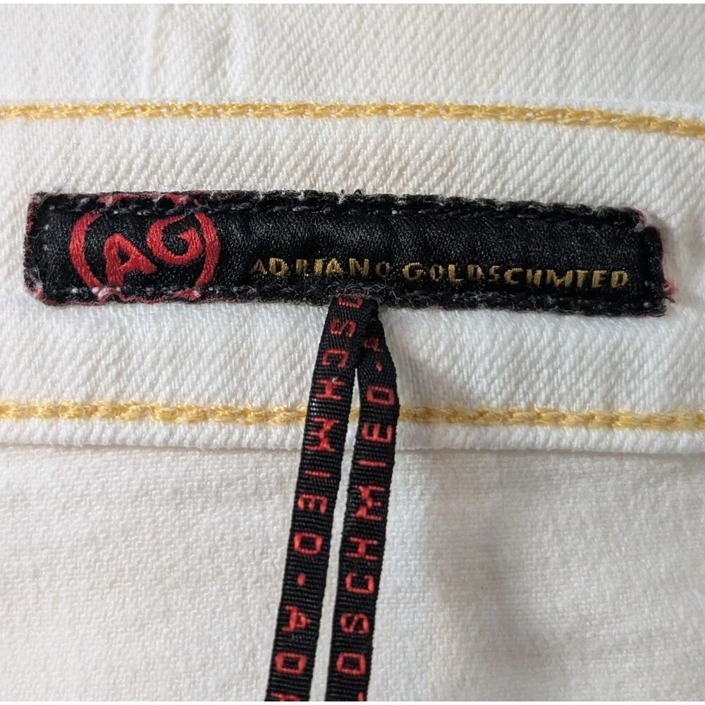AG Adriano Goldschmied Size 28 White Denim Mini Skirt Utility Pockets USA Y2K